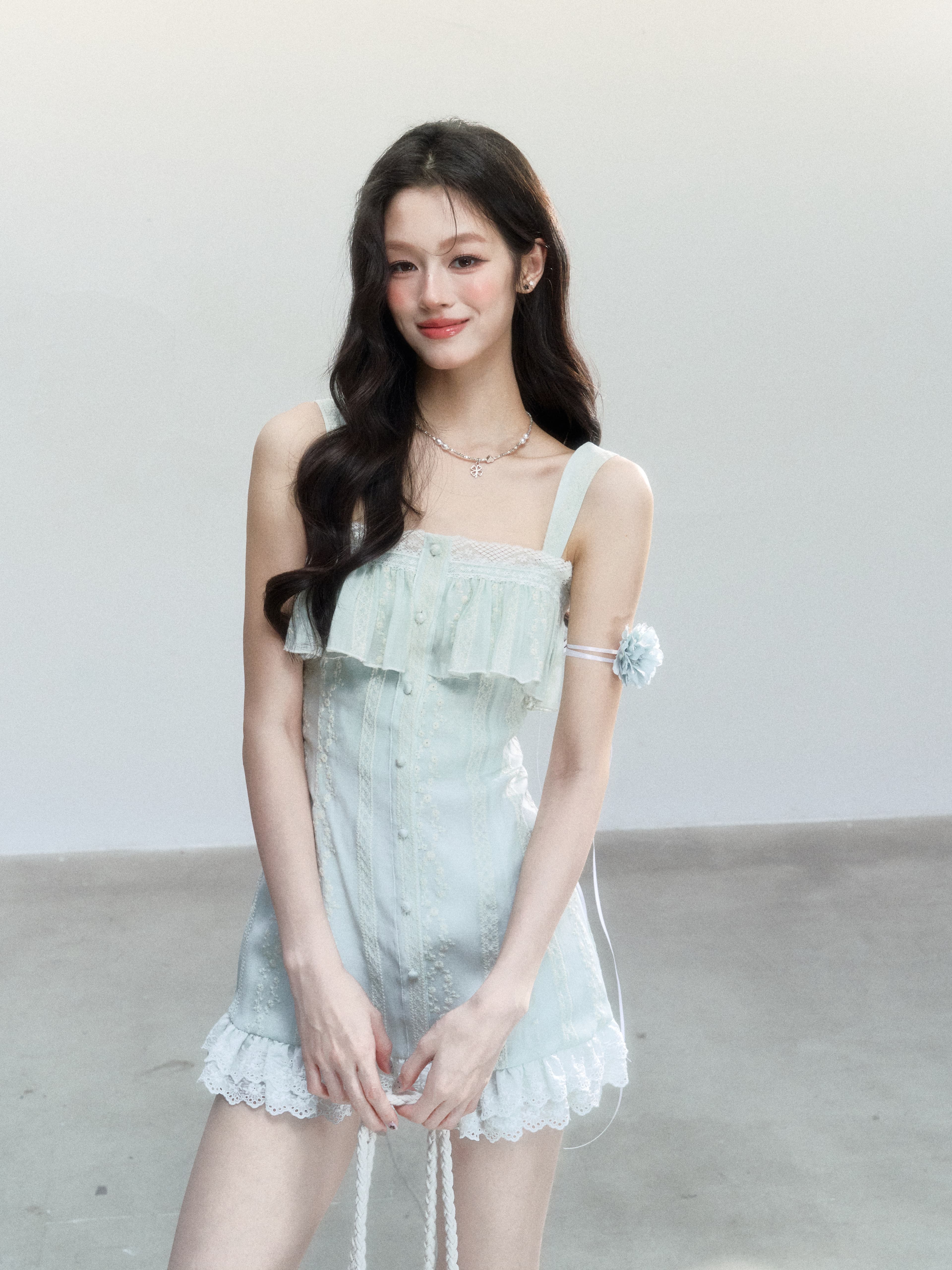 Dress Tali Wanita French Style | Mini Dress Slim Fit Elegan | Dress Pendek Korean Sweet & Chic